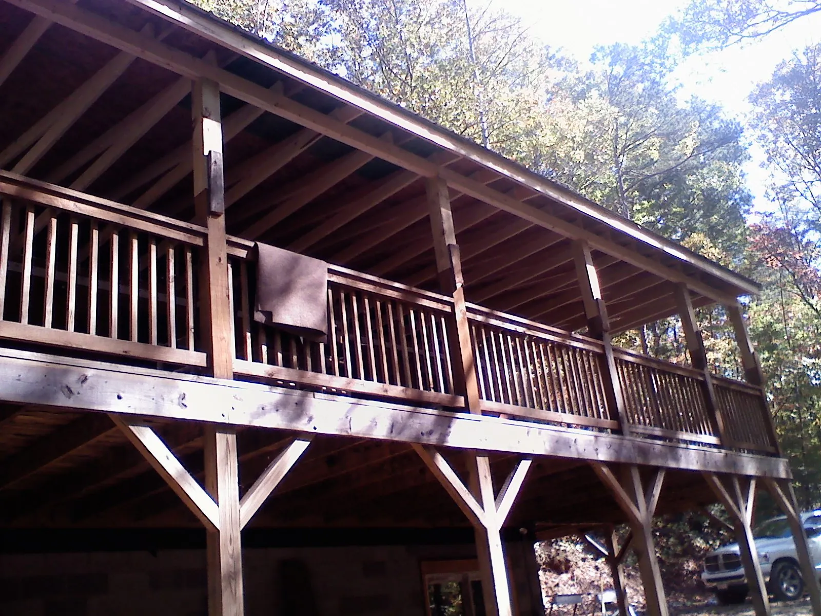 Timber framing under a new elevated porch and deck — Roof Leak Repair in Walnut Creek by Roofing Brothers